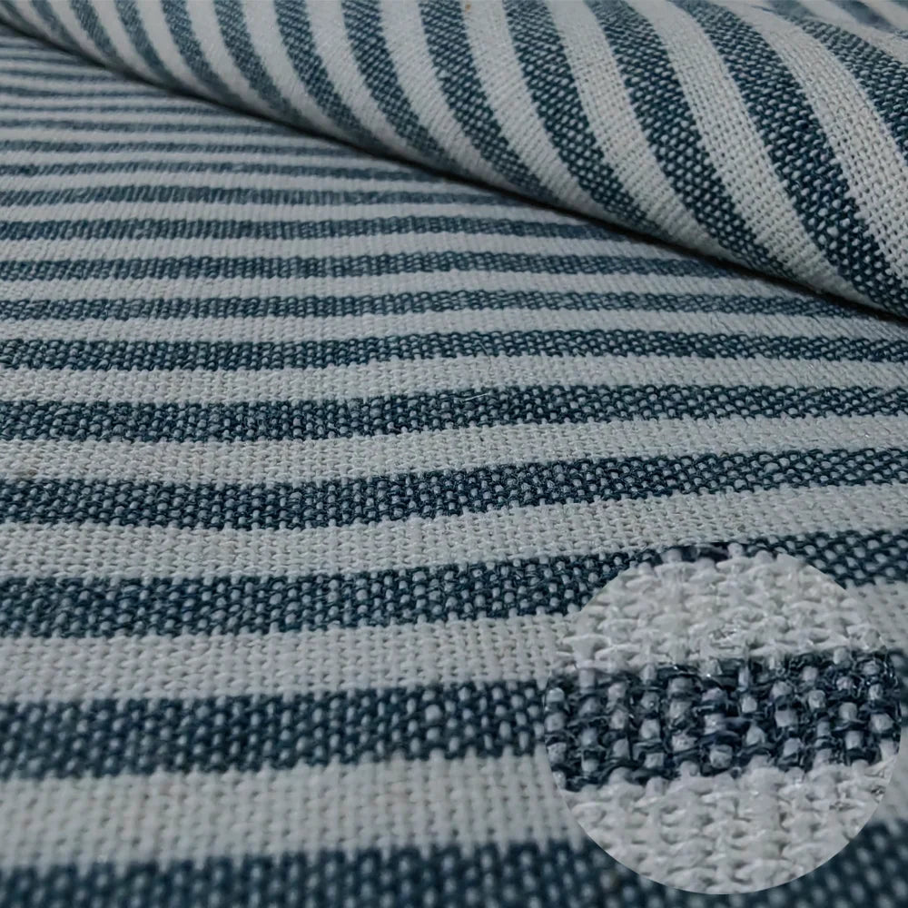 Striped Cotton Linen Fabric for Sewing & Home Décor | Sold by the Meter