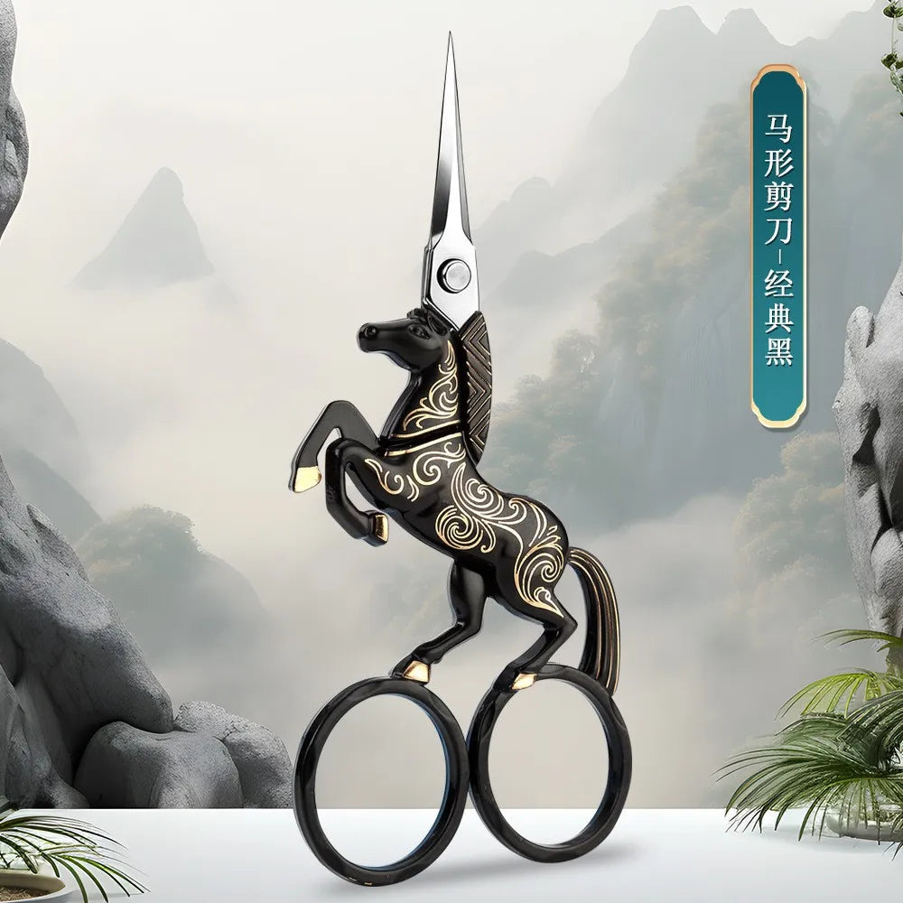 Vintage Horse-Shaped Embroidery Scissors – Stainless Steel, 5 Decorative Styles