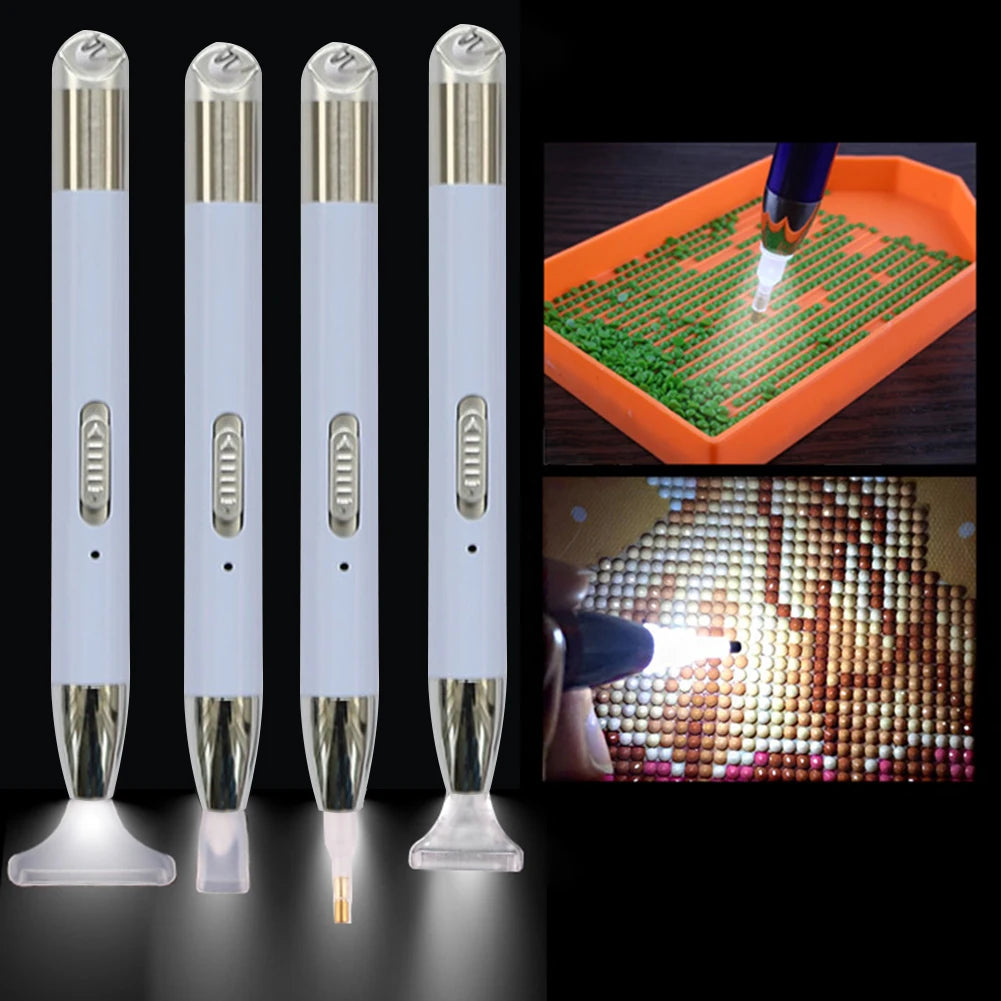 5D DIY Accesorios de Pintura de Diamantes Plástico Iluminado Kit de Pintura de Diamantes Multifuncional para Dibujo Artesanal para Niños Adultos