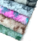 Tejido de Peluche Teñido Anudado – 25x45cm, Pelo de Muñeca de Algodón y Manualidades, 10 Colores