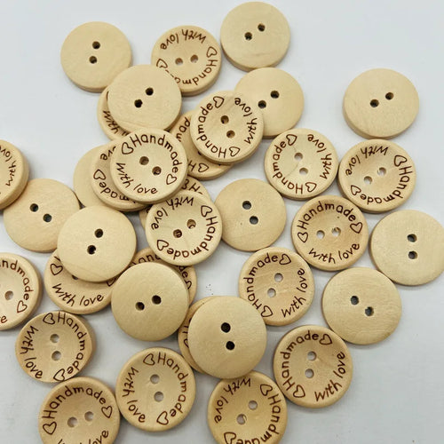 500 Pcs Round Wooden Sewing Buttons – Natural Unfinished | 15mm, 20mm & 25mm | DIY Crafts & Sewing