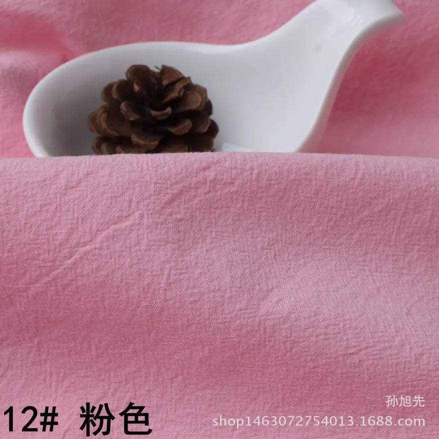 Cotton Linen Crepe Fabric – 137cm Wide | Skin-Texture Weave for Clothing, Curtains & Home Décor
