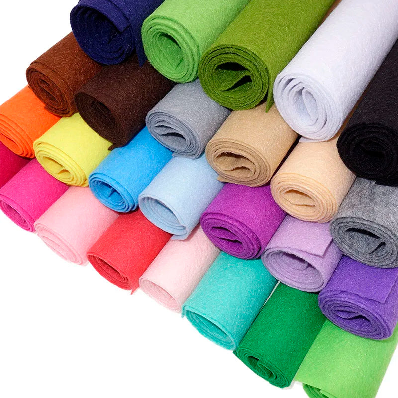 Felt Fabric Non-Woven Sheet – 1mm Thick, 85cm Wide, 100% Polyester – Sold by the Meter for Dolls, Crafts & DIY Sewing