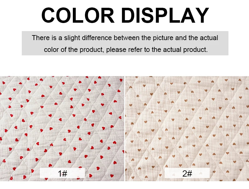 Thickened Pure Cotton Double-Layer Crepe Quilted Fabric | 135cm Wide | 0.5m, 1m & 2m
