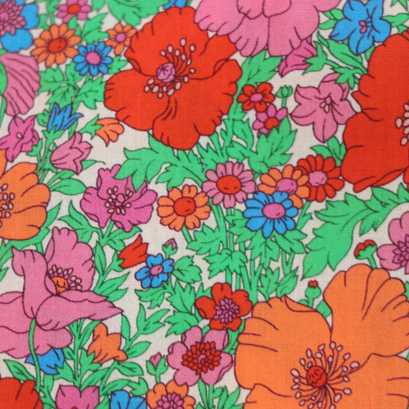 80s Count Floral Digital Print 100% Cotton Fabric – 55" Wide | Dresses, Skirts & Quilting (Sold by the Half Meter)