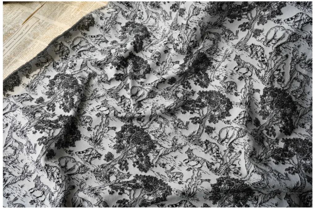 Black & White Jacquard Fabric, 50 × 135cm