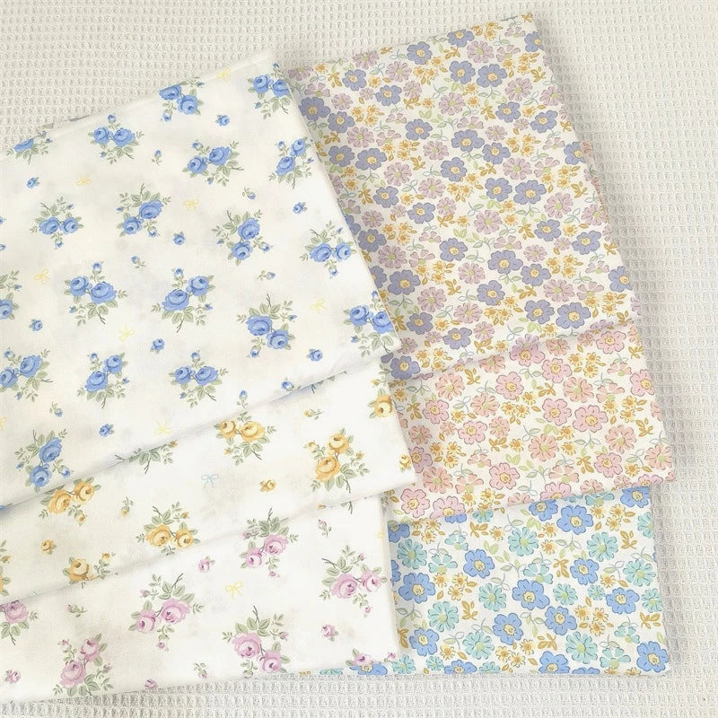 Pink & Purple Floral Cotton Twill Fabric – 140cm Wide, Printed Quilting & Sewing Cloth