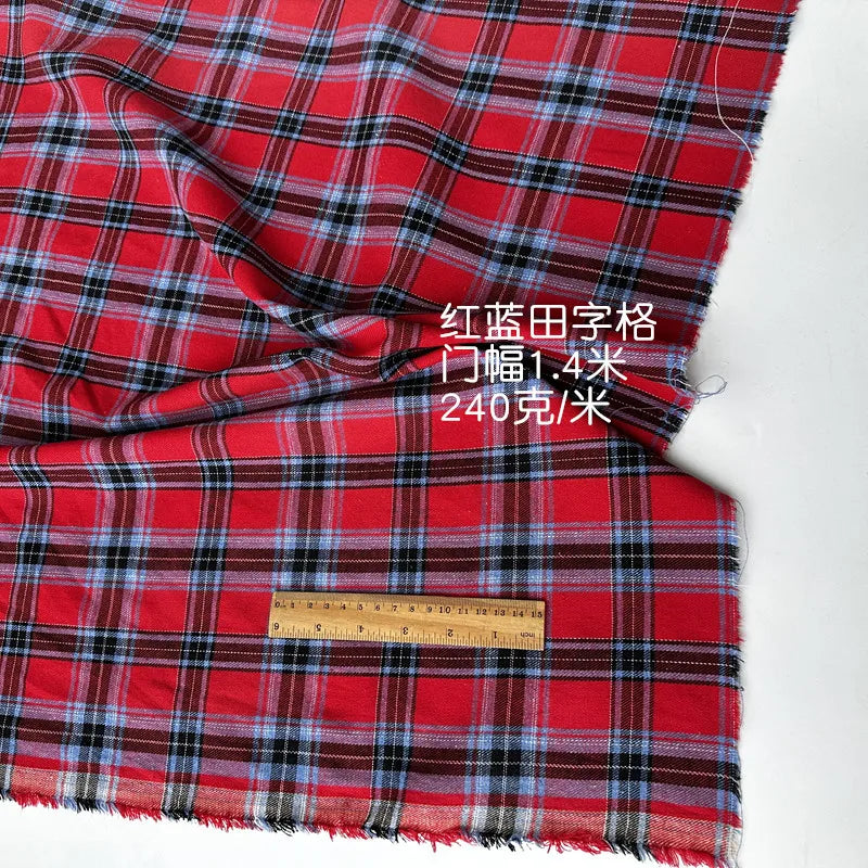 100% Cotton Brushed Plaid Fabric – Soft & Breathable | 145 cm Wide | Shirts, Dresses & Home Decor