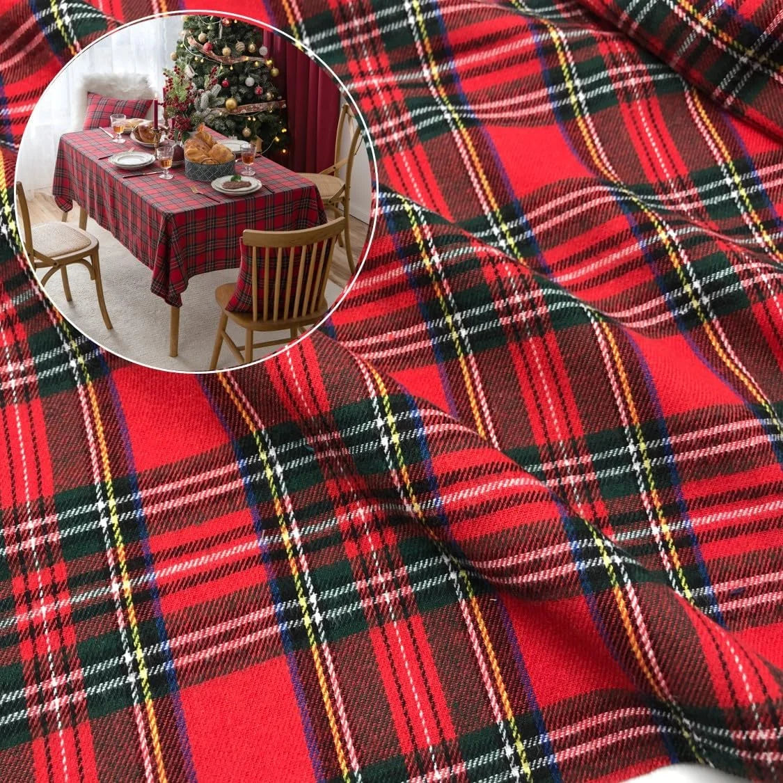 Christmas Plaid Flannel Fabric | 150cm Wide | Holiday Quilting & Sewing