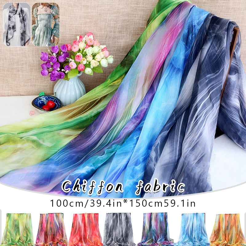 30D Gradient Chiffon Fabric – Semi-Sheer & Elegant | 150 cm Wide (59 in)