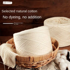 Cotton Yarn Thread for Knitting, Non-Bleached, Raw Algodon Line, Baby, Children's DIY, Handknitting, Scarf Sweaters, 500g/Ball