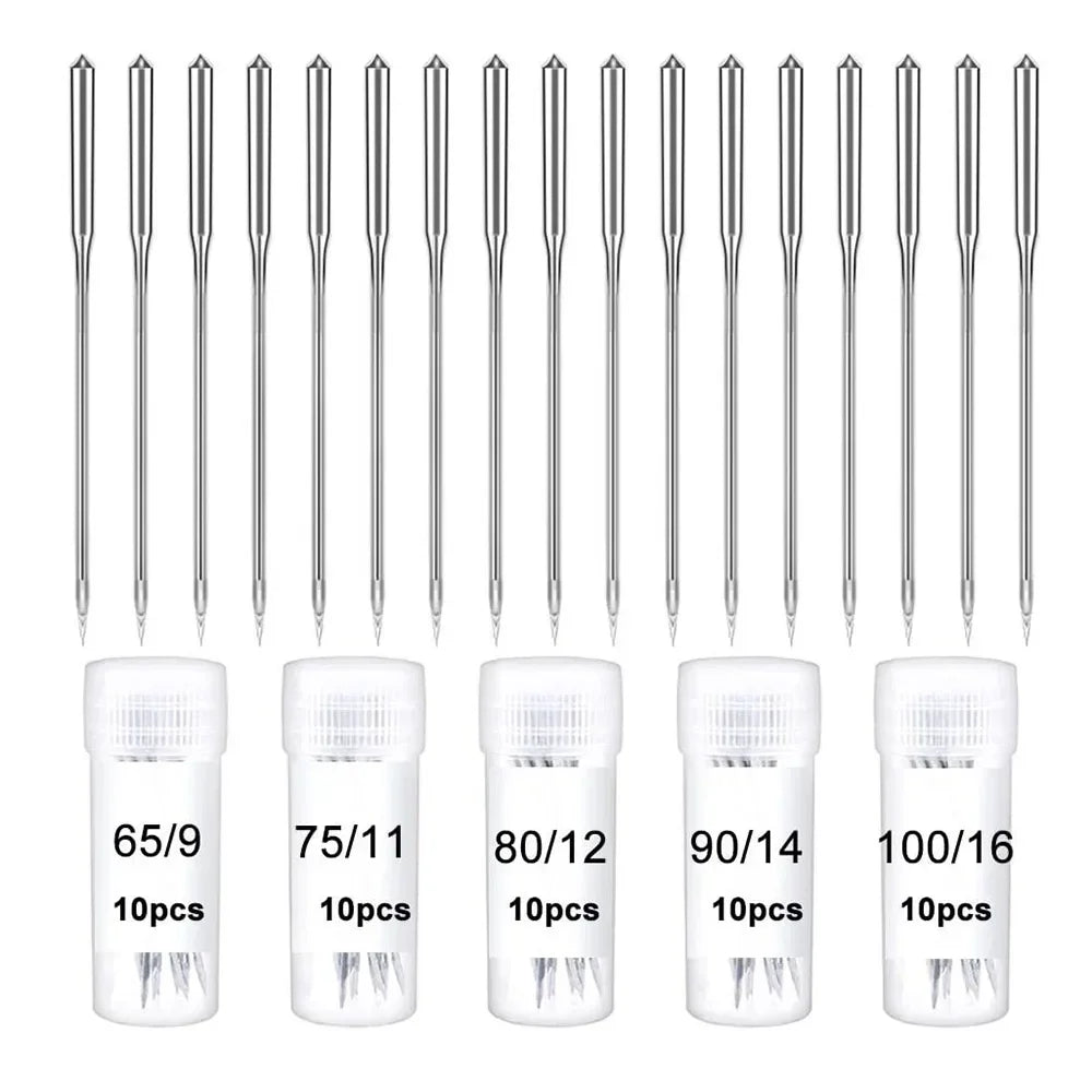 Household Sewing Machine Needles Kit – Sizes #9 #11 #12 #14 #16 #18 (10pc)