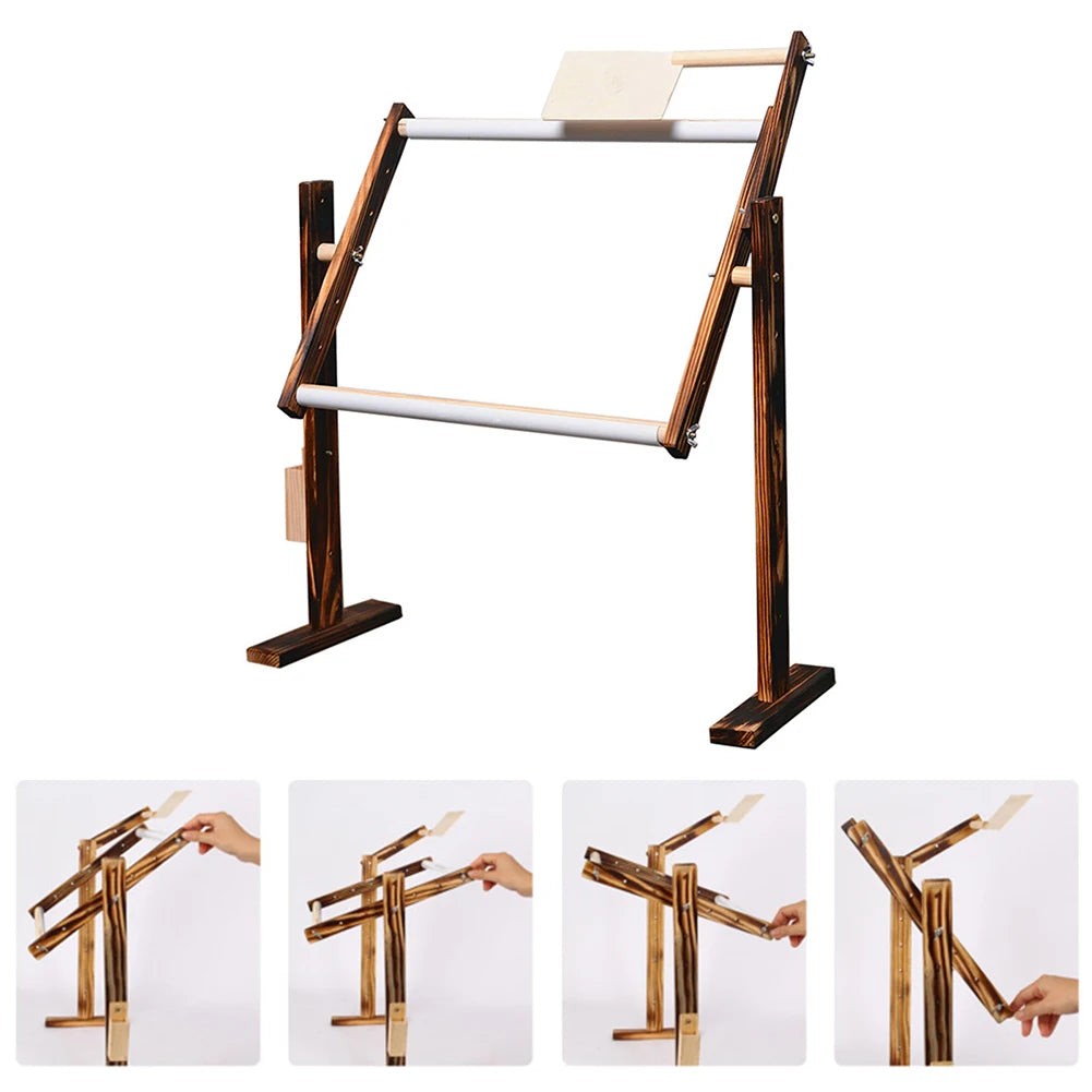 Adjustable Solid Wood Embroidery Floor Stand