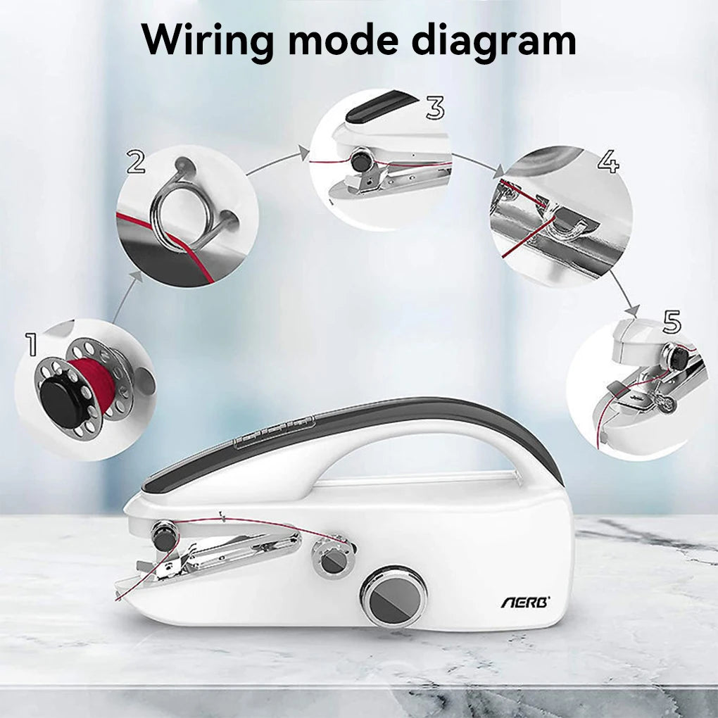 Máquina de coser portátil – Funciona con pilas y USB. Mini herramienta de costura portátil.