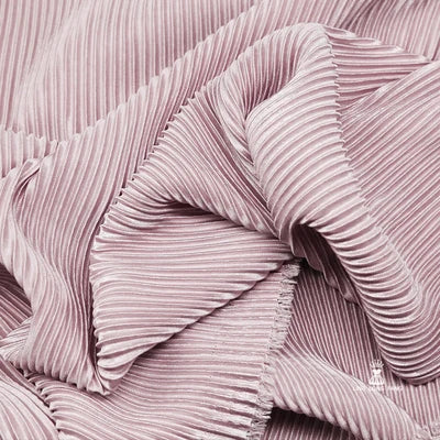 Striped Pleated Elastic Knit Fabric – 100% Polyester, 150cm Wide – For Dresses, Wide-Leg Pants & Designer Apparel