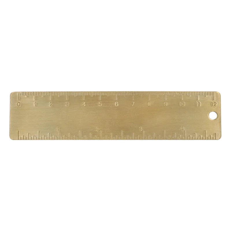 Regla recta vintage de latón de 12 cm – Regla de bolsillo de 10 cm para costura, acolchado y dibujo