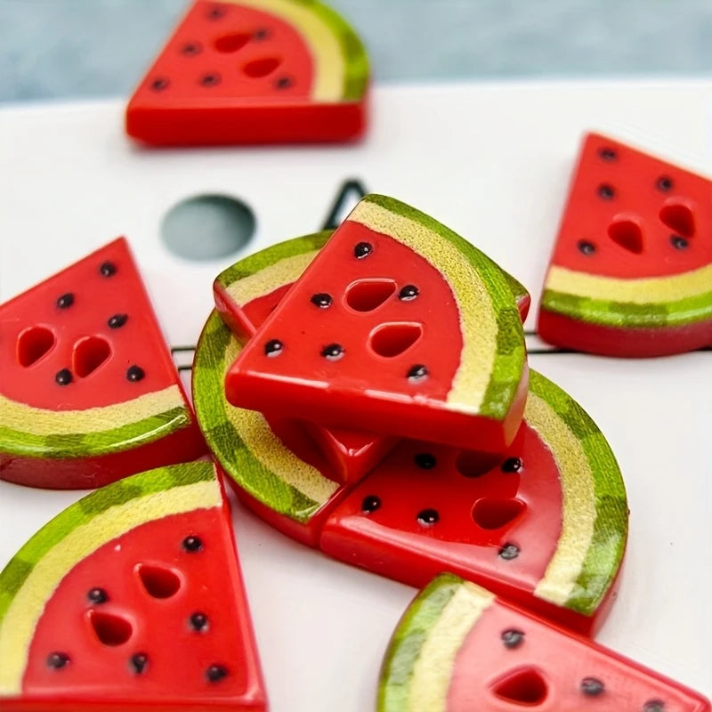 10-Pack 15mm Watermelon Resin Buttons – 2-Hole Fruit Shape | DIY Sewing, Sweaters & Dresses