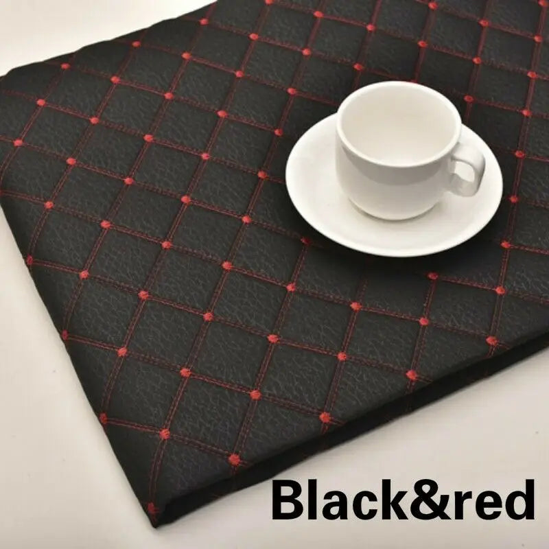 Thick Quilted Embroidered Plaid Fabric – 55" × 39" Panel | Sofa, Home Décor & DIY Sewing (10 Colors)