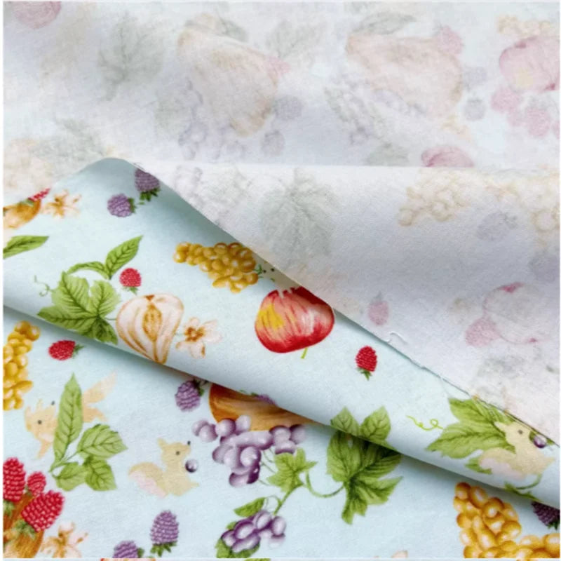 Strawberry Watermelon Print Pure Cotton Fabric For Making Shirts Dress Handmade Baby Clothing, T85