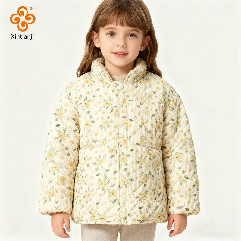 Pre-Quilted Floral Fabric – 59" Wide Polyester-Cotton Blend | Winter Coats, Bags & Home Décor (3 Lengths)