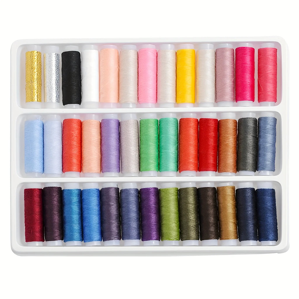 39-Piece Colorful Polyester Sewing Thread Kit | Machine & Hand Sewing