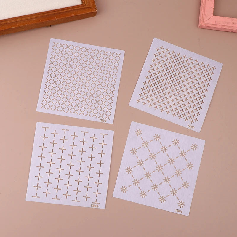 Reusable Quilting Stencils 8-Pack – PET Embroidery Pattern Templates 12cm