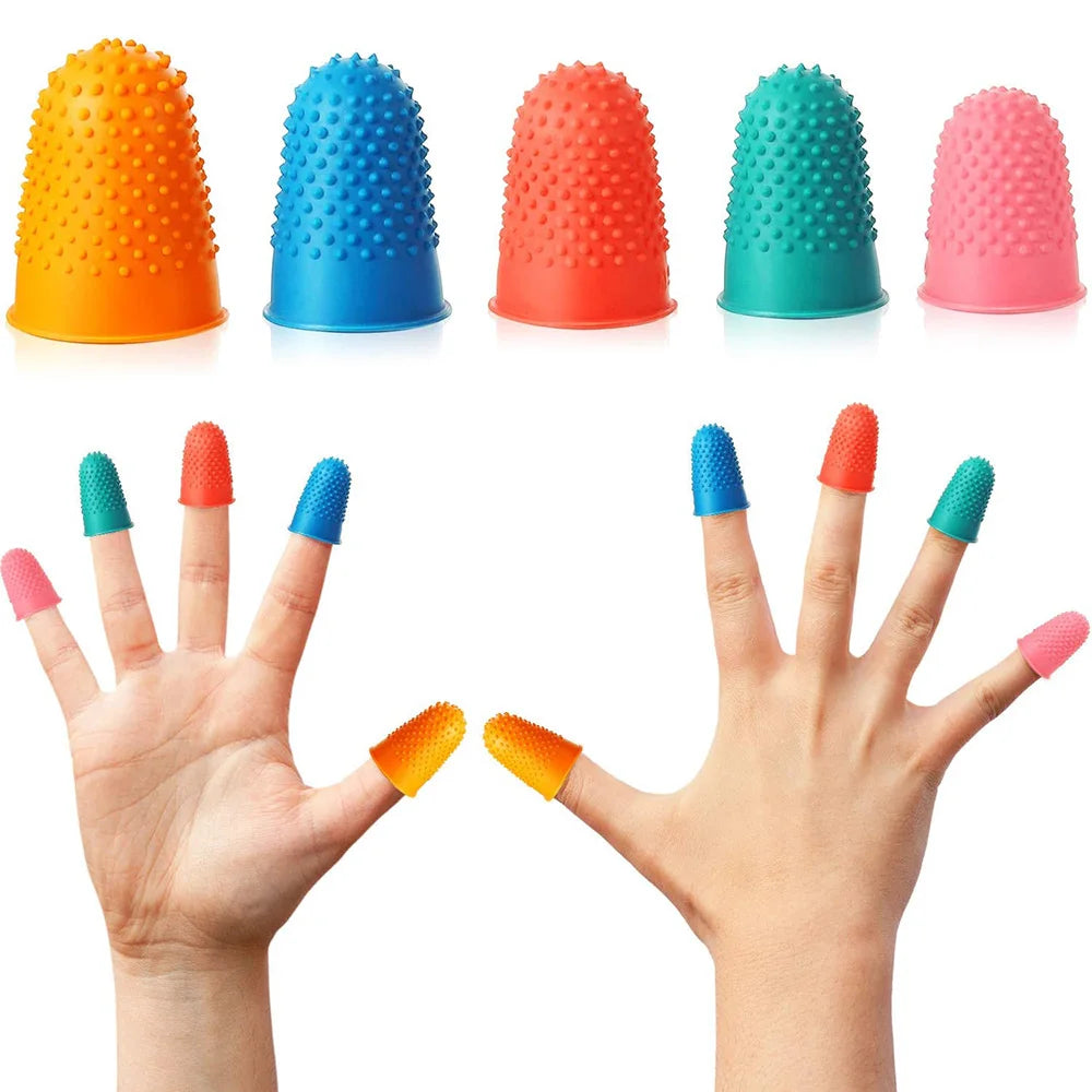 16 protectores de dedos de silicona para acolchar, coser y bordar