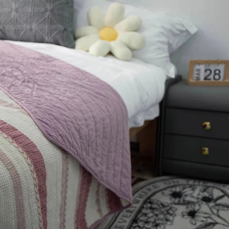 All-Season Waffle Weave Cotton Quilted Throw Blanket – Breathable & Sustainable | Custom Sizes