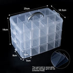 Caja Contenedora de Almacenamiento Apilable de 3 Capas con Compartimentos Ajustables para Organizar Cuentas, Almacenamiento de Artículos Pequeños, Manualidades, Joyería
