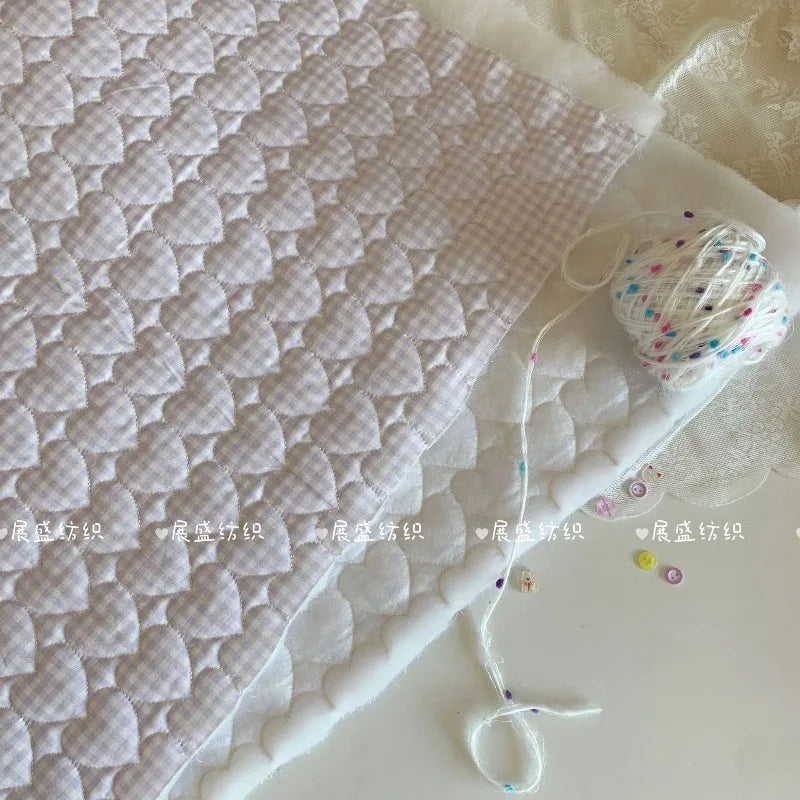 Light Plaid Quilted Cotton Fabric – 145x50cm, 40s Poplin, Breathable for Jackets, Bags & Handmade Sewing