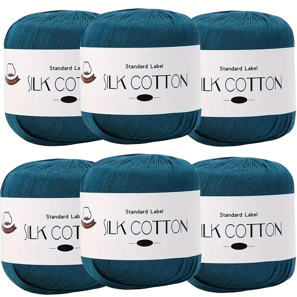 Hilo de Algodón de Seda - Hilo Fino para Ganchillo, Suéteres de Punto, Chales, Bufandas y Manualidades, Hilo Suave y Duradero 50g/unidad
