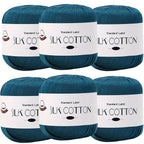 Hilo de Algodón de Seda - Hilo Fino para Ganchillo, Suéteres de Punto, Chales, Bufandas y Manualidades, Hilo Suave y Duradero 50g/unidad