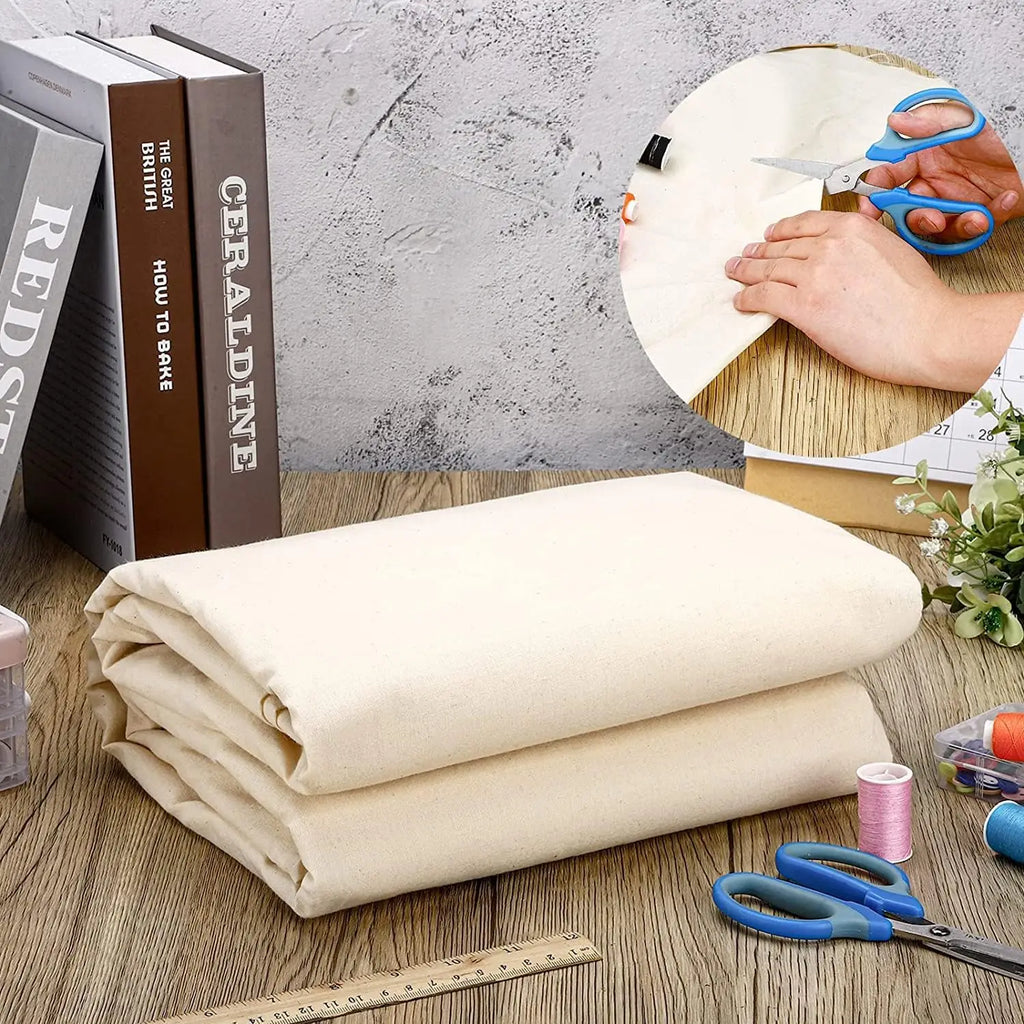 Natural Unbleached Muslin Fabric – 63" Wide, Medium Weight 100% Cotton | Draping, Quilting & Fashion Design