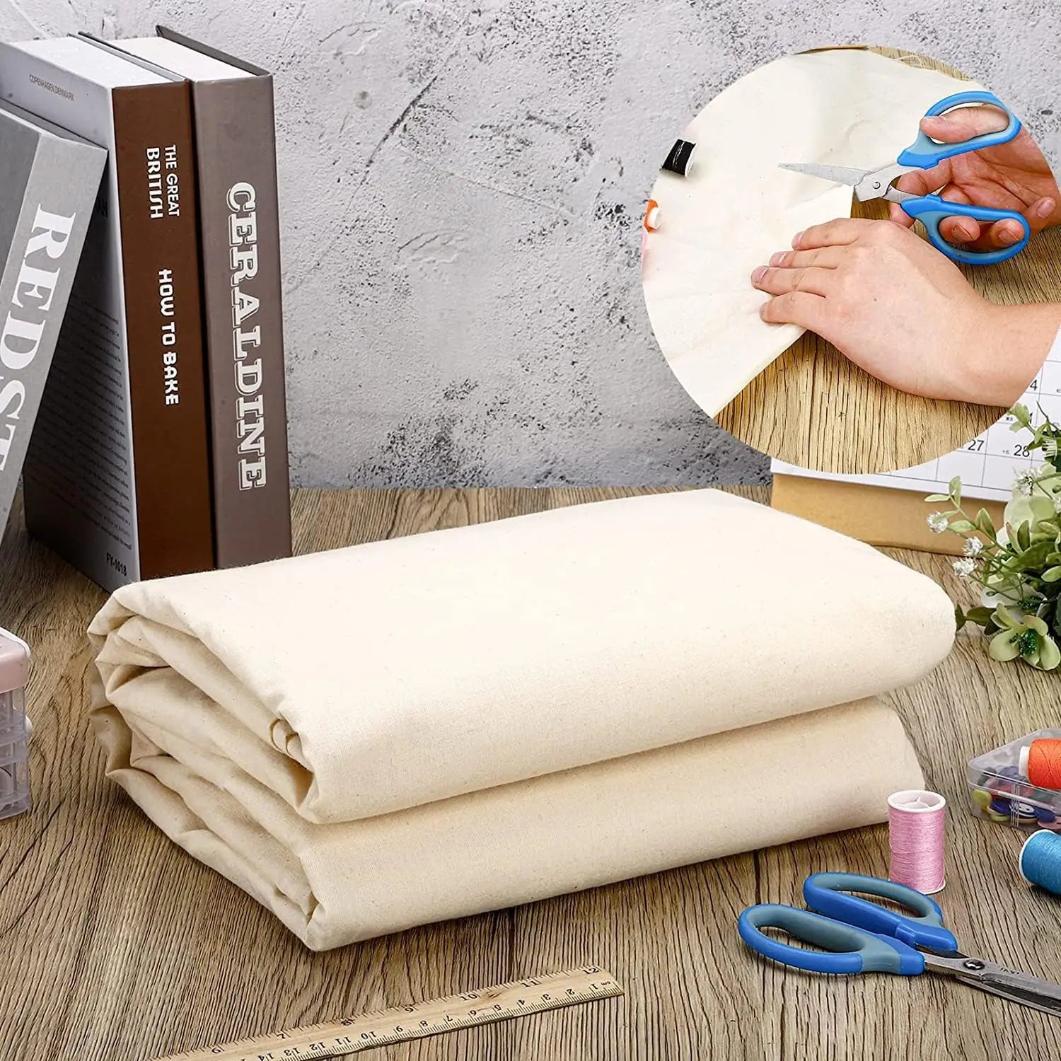 Natural Unbleached Muslin Fabric – 63" Wide, Medium Weight 100% Cotton | Draping, Quilting & Fashion Design