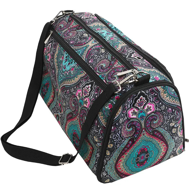 Bolsa de almacenamiento de hilo y ganchillo con estampado Paisley – Estuche organizador de punto (37×20×21cm)