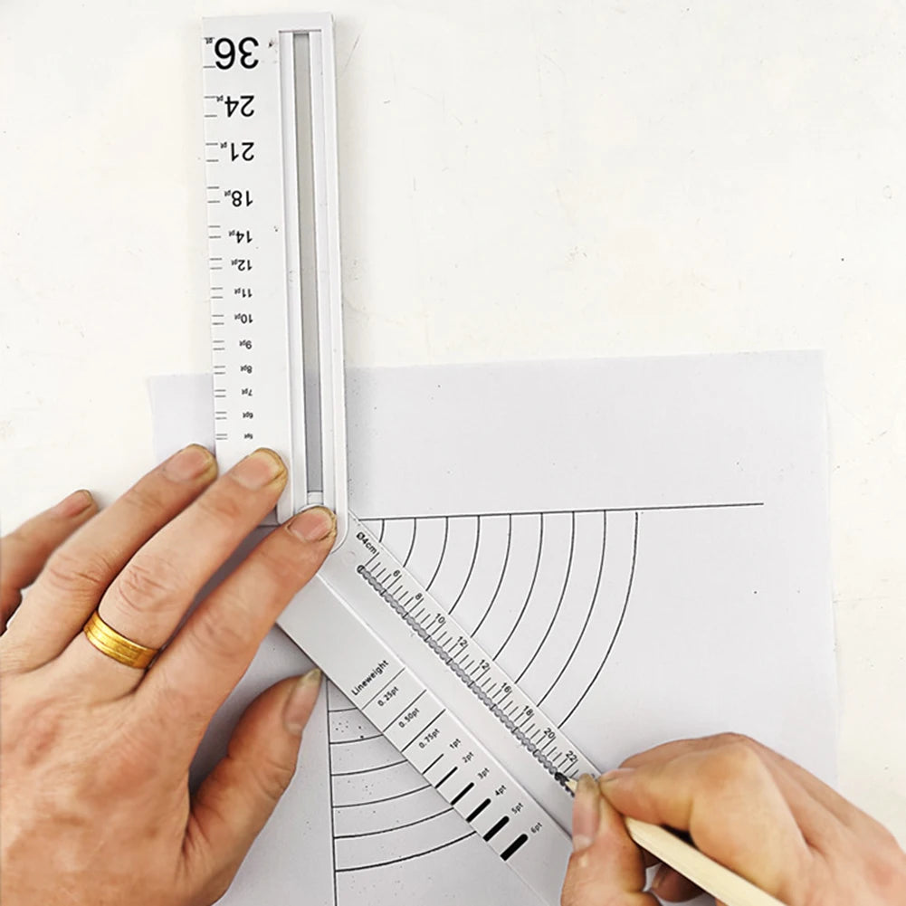 Regla plegable multifuncional para dibujo geométrico – Herramienta portátil de 0-30 cm para arcos, ángulos y líneas paralelas