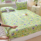 Floral Print Fitted Sheet - 500TC Polyester - 1pc or 3pc Set