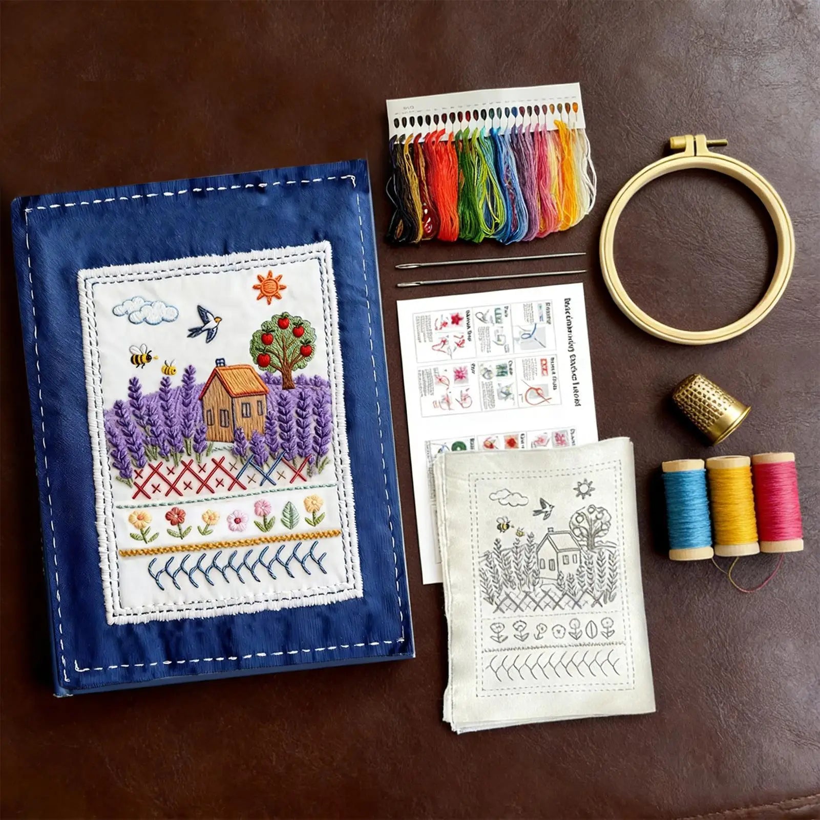 Embroidery Book for Beginners — 90+ Patterns with Reusable Fabric