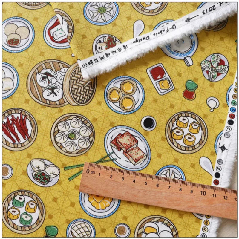 Thickened Cute Food Print 100% Cotton Fabric | 110cm Wide | Sold by the Half Yard