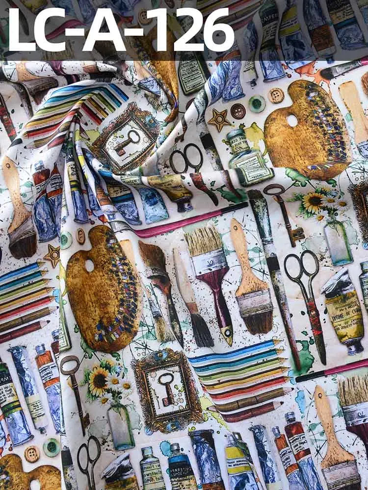 Vintage Newspaper & Map Digital Print 100% Cotton Fabric – 110cm Wide, Sold by the Half Meter