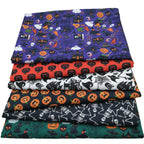 Retazos de Tela Cuadrados Halloween — 6 Cuadrados Precortados de 25×25cm | 100% Poliéster
