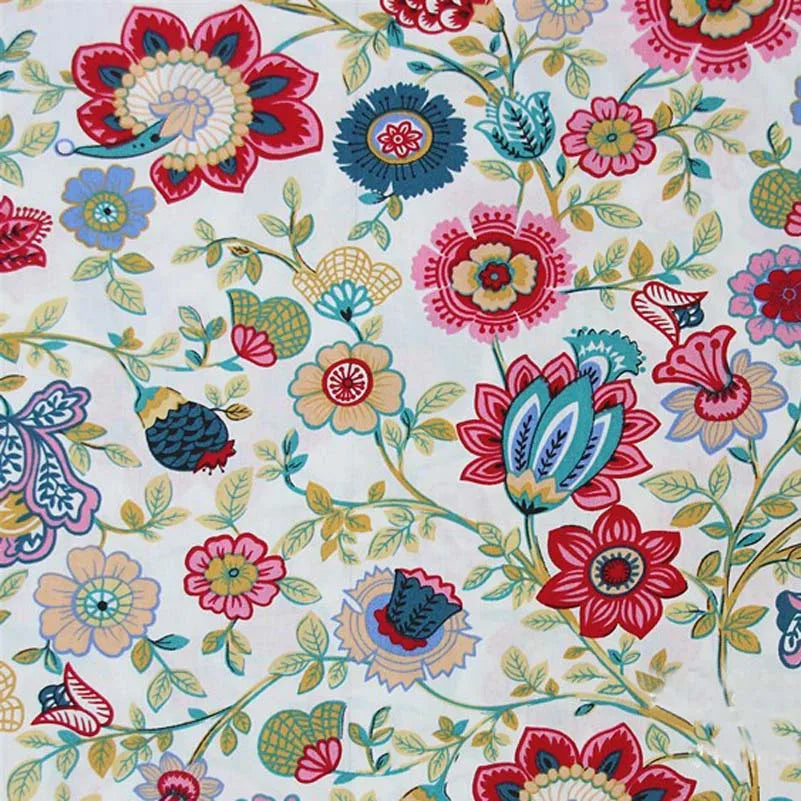 Floral Printed 100% Cotton Twill Fabric – 63" Wide, Sold by the Half Meter | Quilts, Bedding & DIY Sewing
