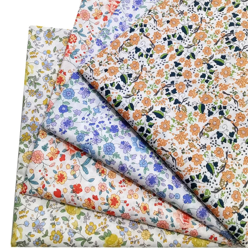 100% Cotton Poplin 60S Small Floral Print Fabric | 145cm Wide | Half Meter