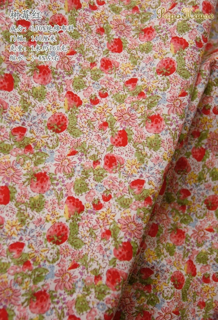 145cm Floral Cotton Poplin Fabric, 50cm Piece