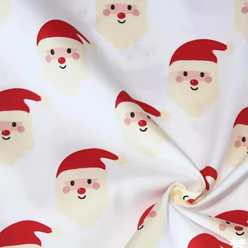 Christmas Twill Cotton Fabric – Santa, Trees & Holiday Prints, 0.5m x 1.6m