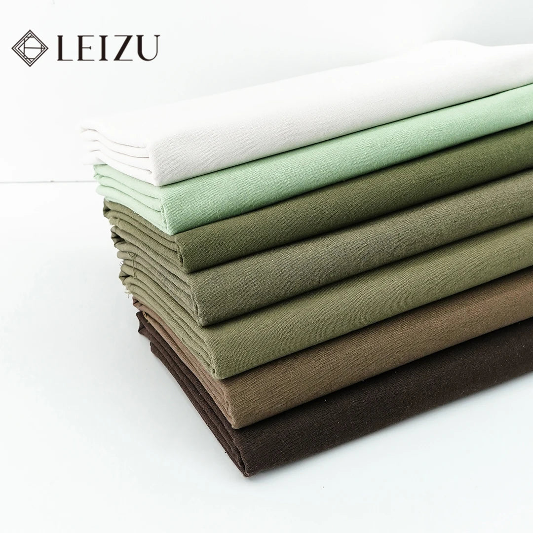 Solid Color Cotton-Linen Blend Fabric – 195 g/m², 135 cm Wide