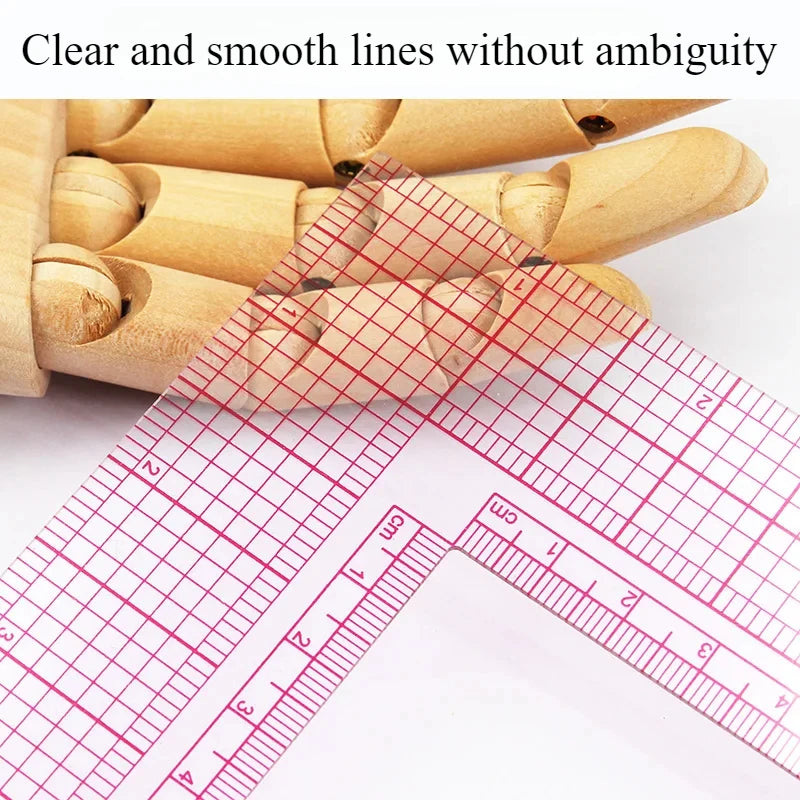 L-Type Right-Angle Quilting & Sewing Ruler – Plastic Patchwork Cutting & Pattern Drafting Tool
