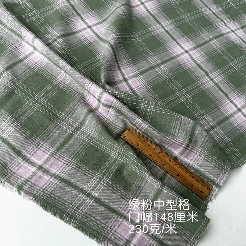100% Cotton Brushed Plaid Fabric – Soft & Breathable | 145 cm Wide | Shirts, Dresses & Home Decor