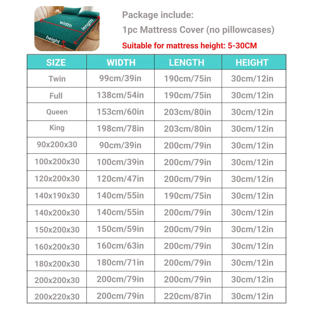 Anqianny Grade A Waterproof Quilted Mattress Protector – 300TC Jacquard, TPU Layer, Anti-Mite