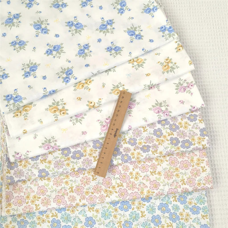 Pink & Purple Floral Cotton Twill Fabric – 140cm Wide, Printed Quilting & Sewing Cloth